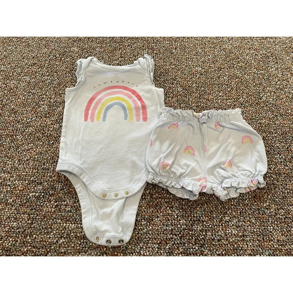 Gap Girls Blue Somewhere Over the Rainbow Outfit 3-6M